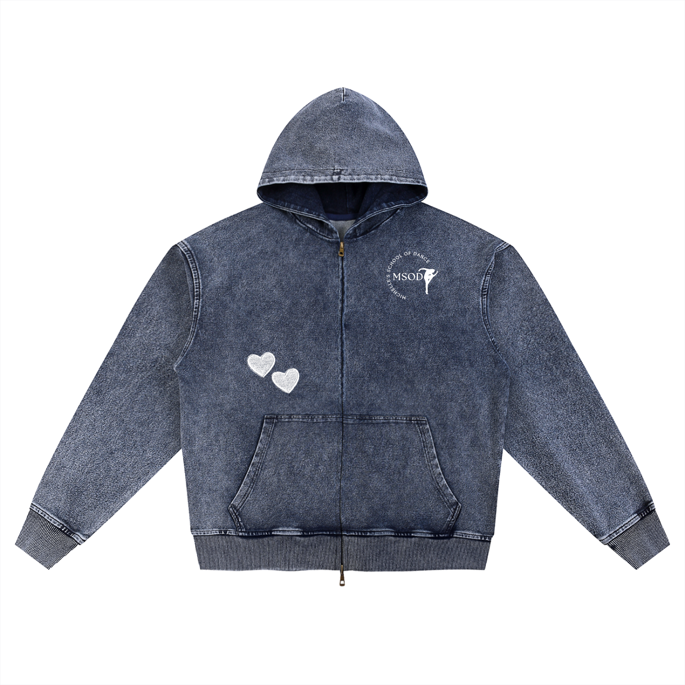 Adult Oversized Heart Zip Up