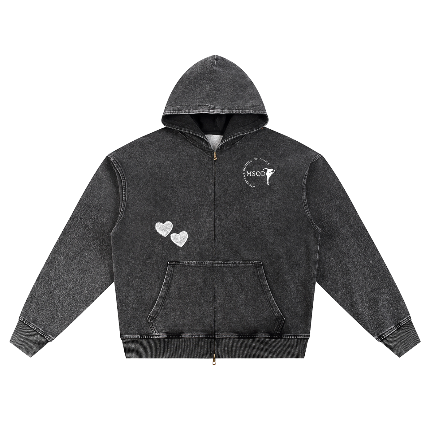 Adult Oversized Heart Zip Up